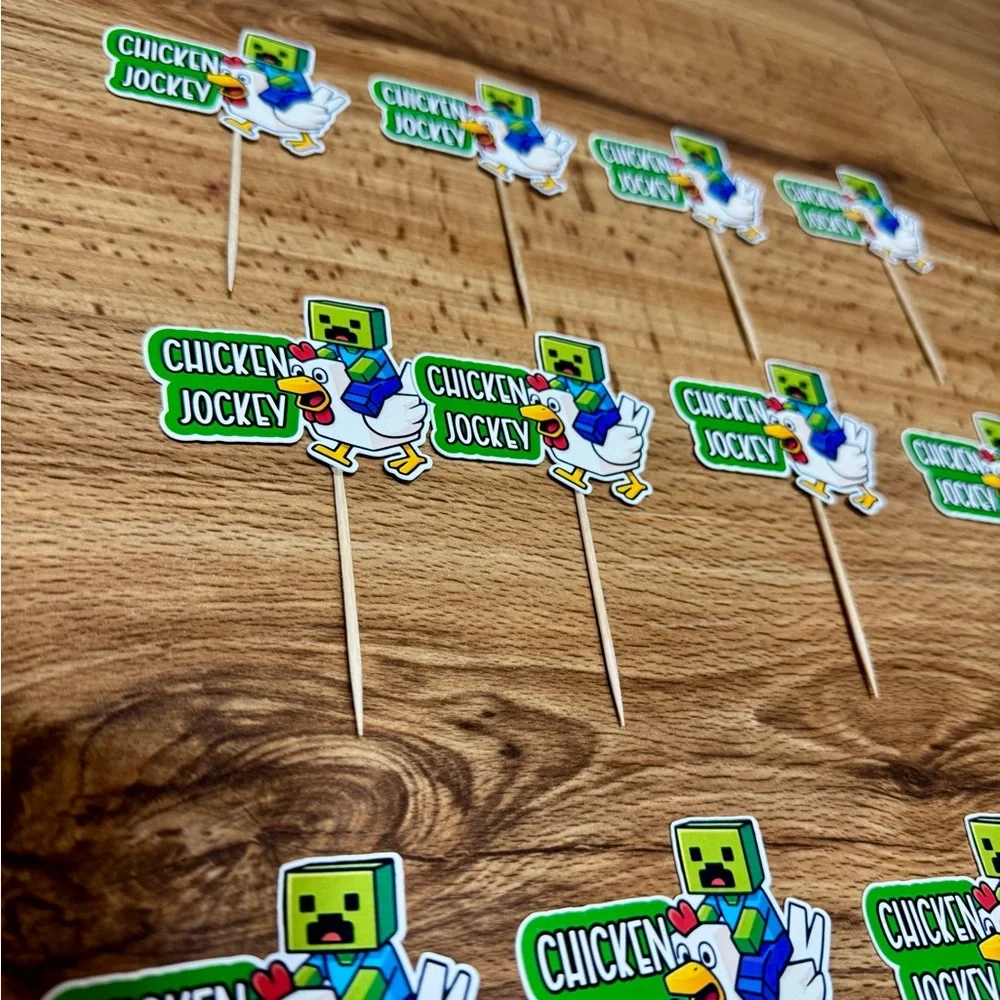 Chicken Jockey Party Cupcake Toppers